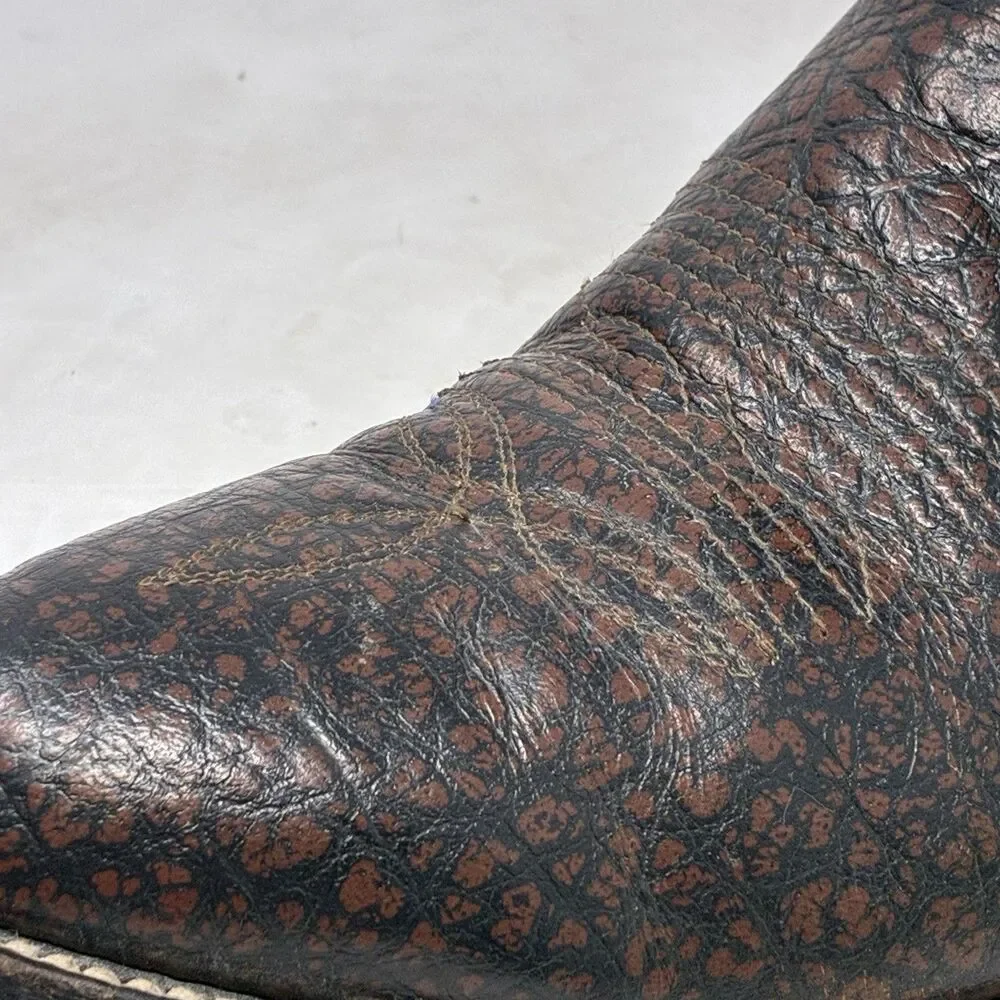Cowtown Vintage Exotic Men's Cowboy Boots Size 10D Caribou Western Brown Mexico